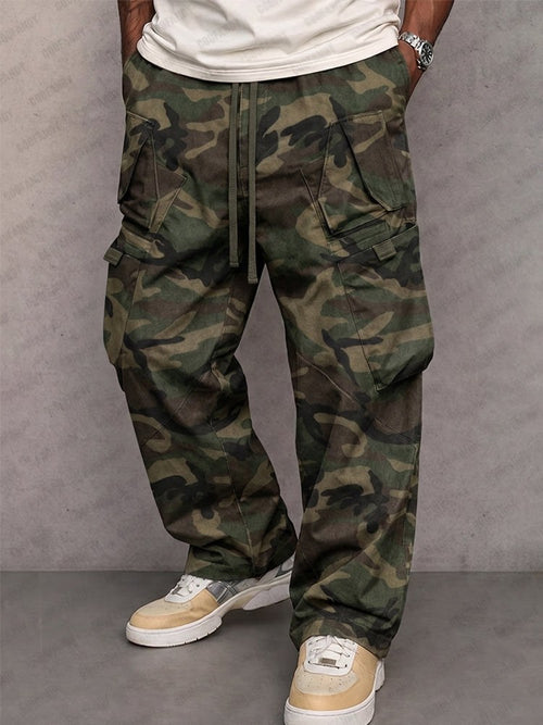 Utility Straight Fit Camo Print Cargo Pants
