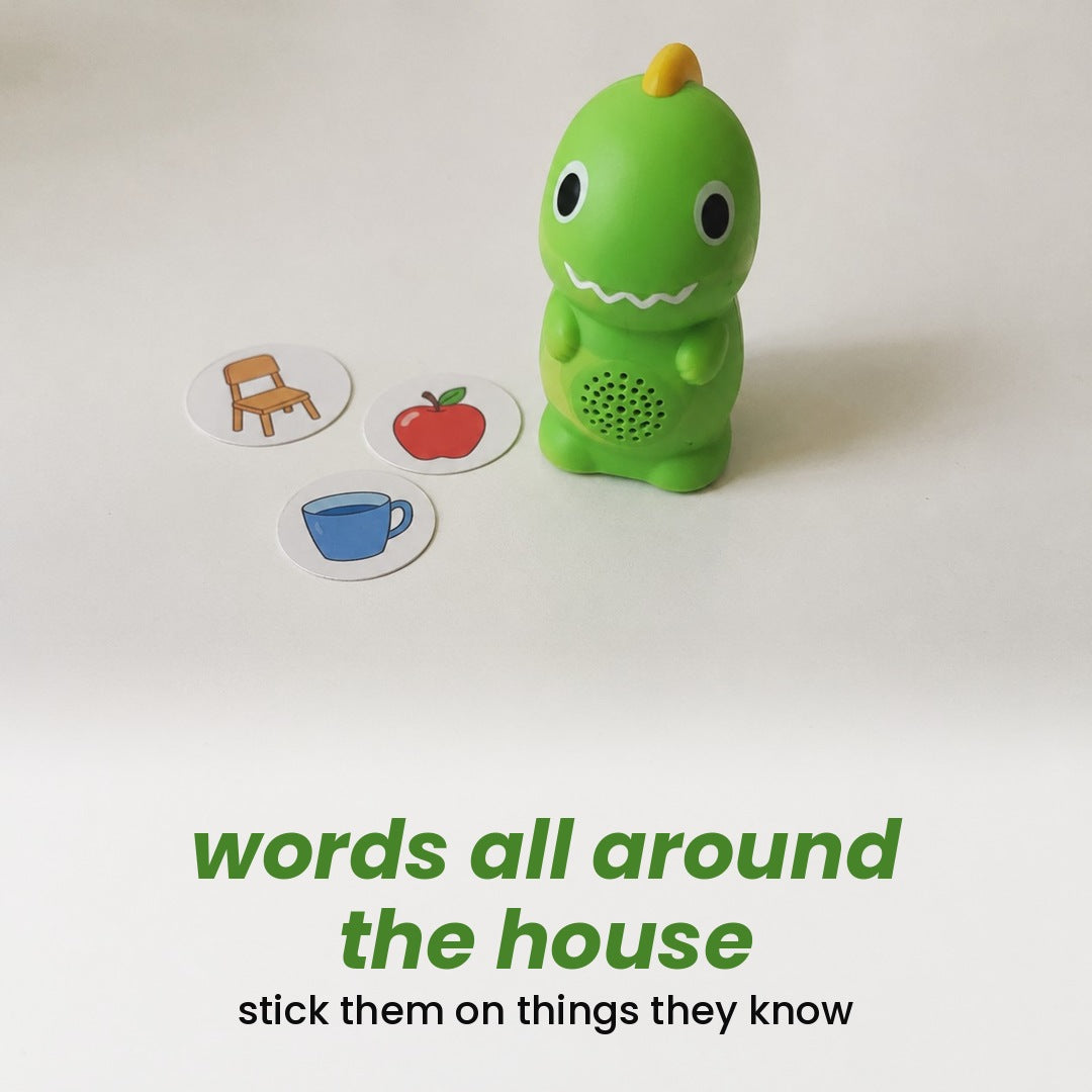 words all around the house: stick them on things they know