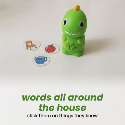 words all around the house: stick them on things they know