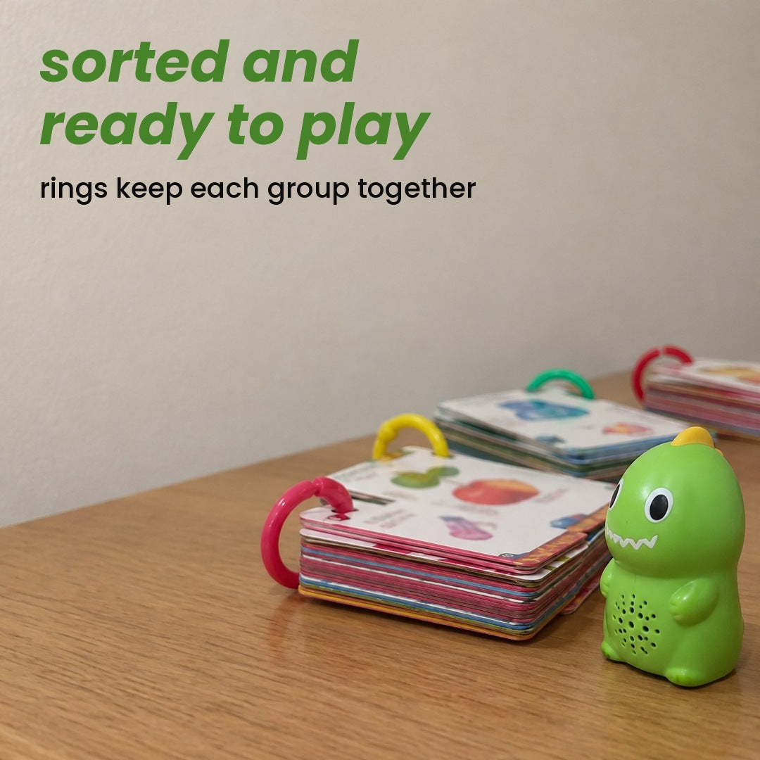 sorted and ready to play: rings keep each group together