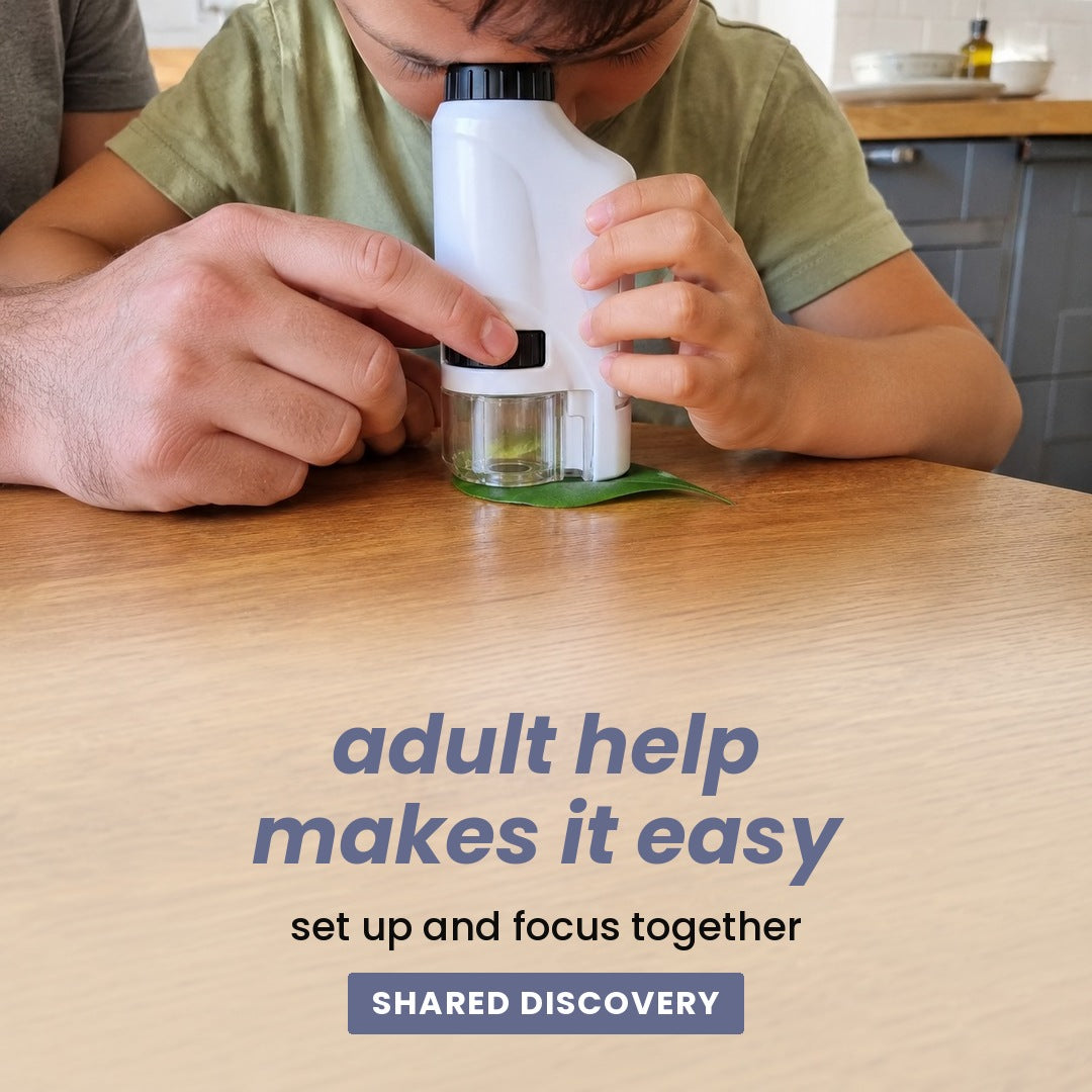 adult help makes it easy: set up and focus together