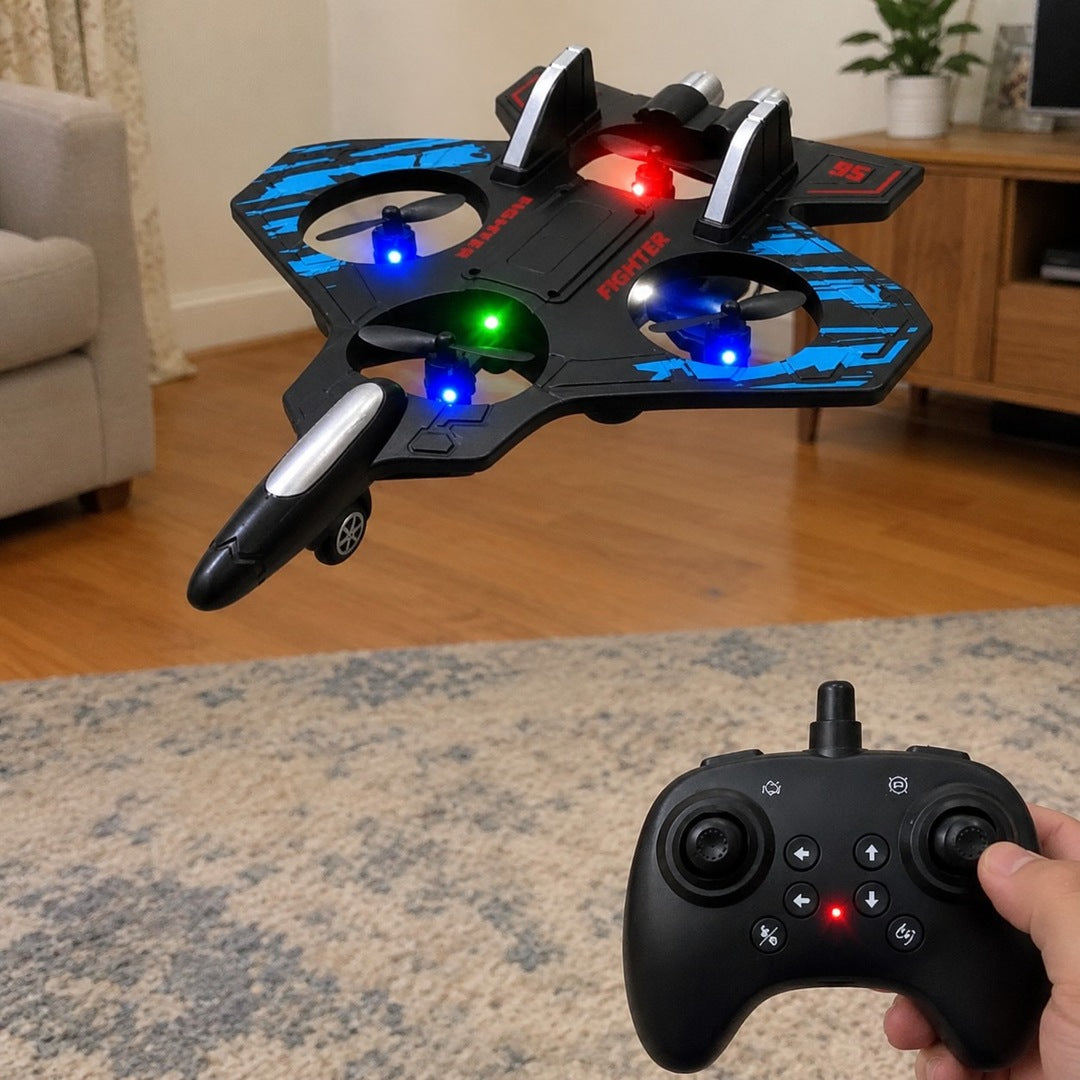 lifts straight up, no runway: one-key takeoff and landing