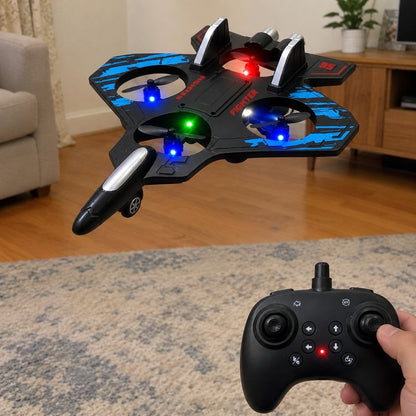 lifts straight up, no runway: one-key takeoff and landing