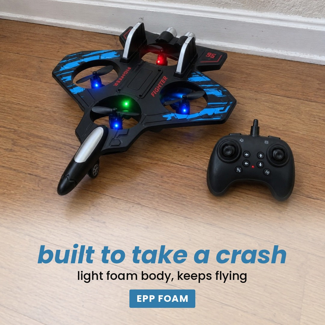 built to take a crash: light foam body, keeps flying
