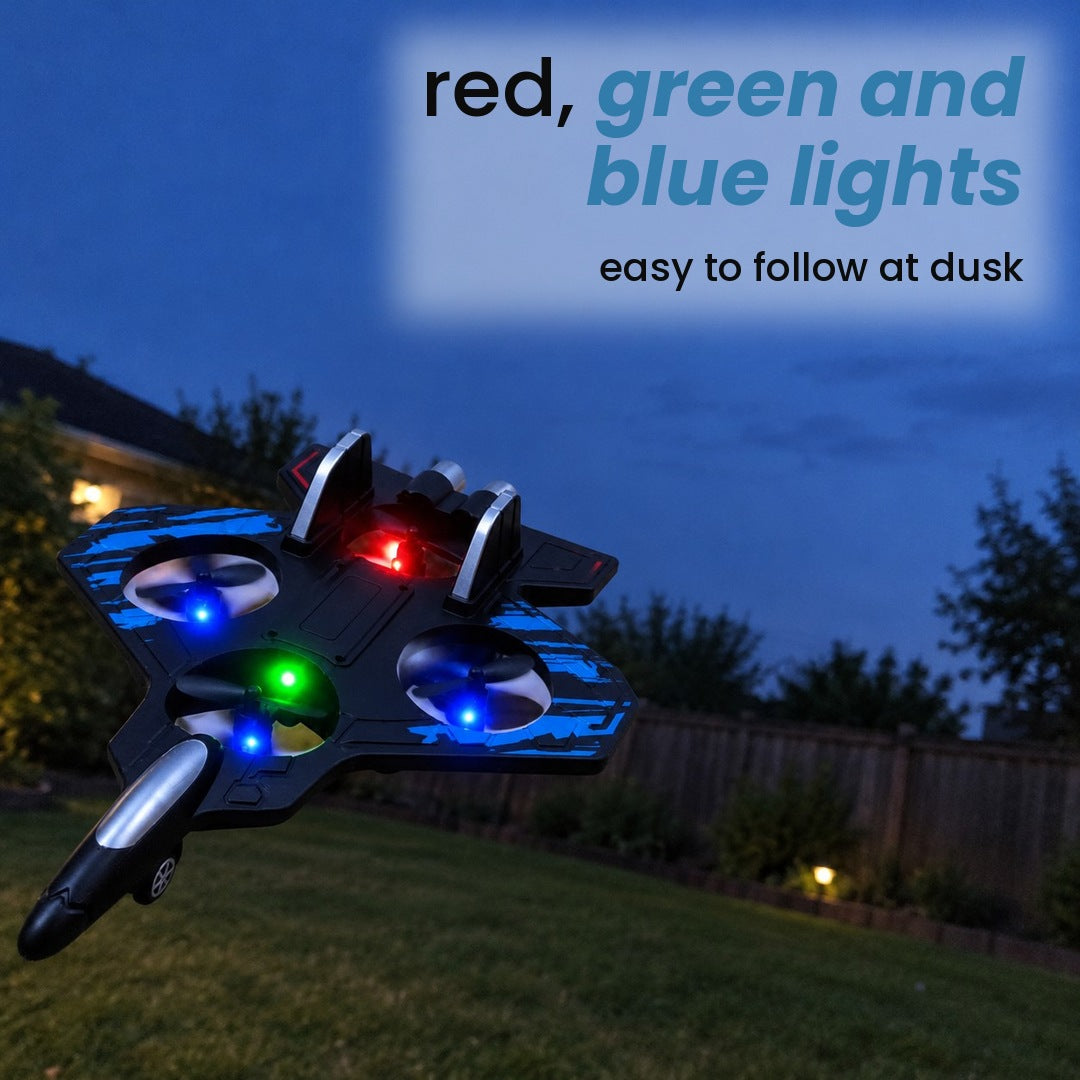 red, green and blue lights: easy to follow at dusk