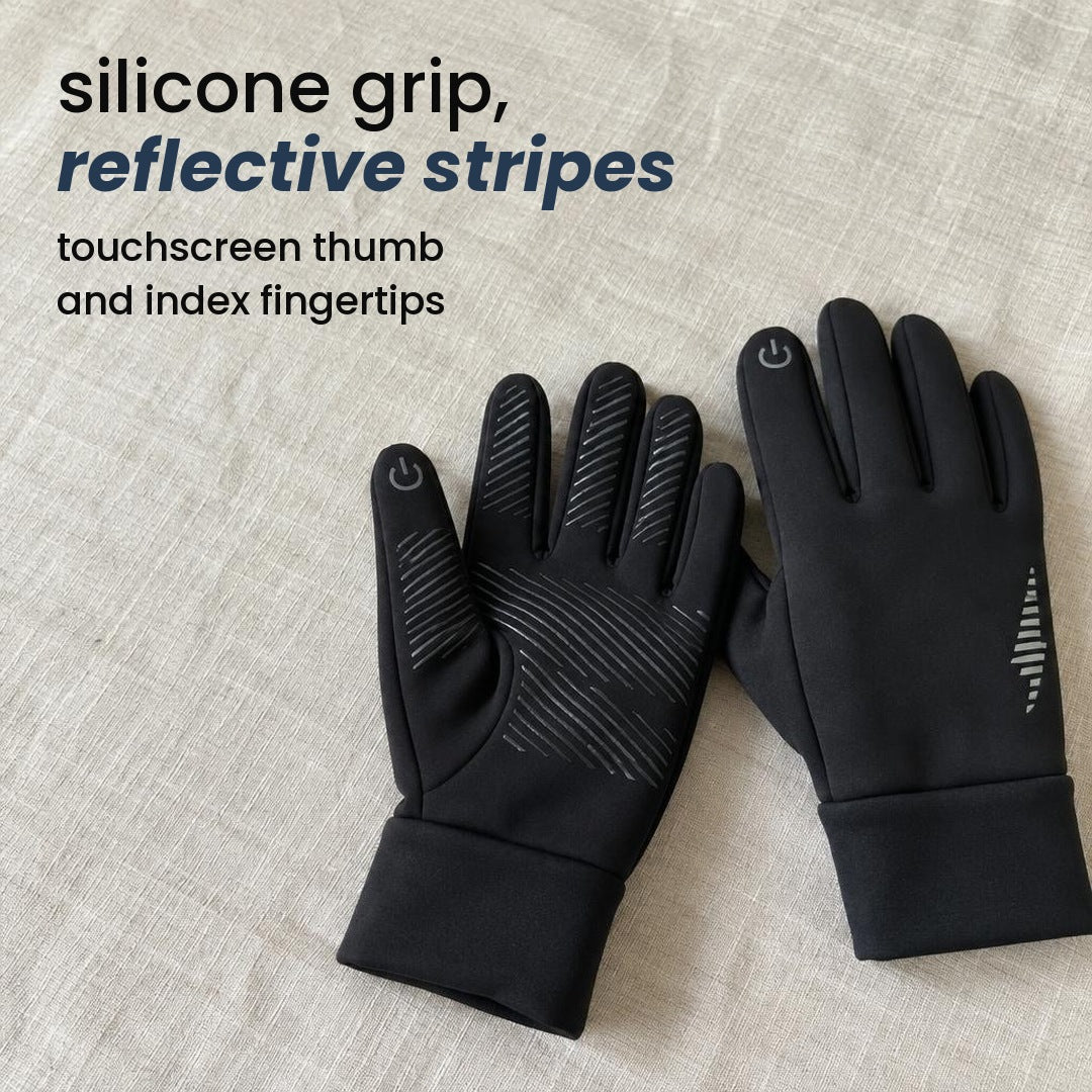 silicone grip, reflective stripes: the pair palm up and back up